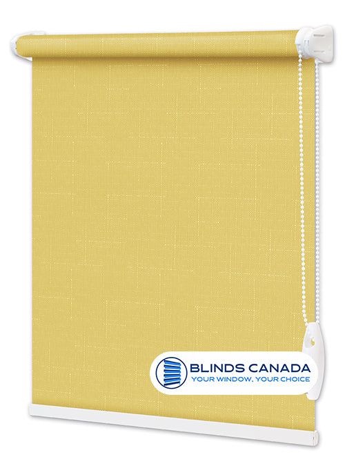 Light yellow "Linen" fabric roller blind (article LEN-2057)