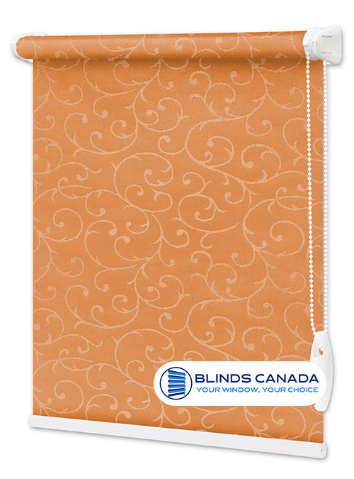 "Acanthus" orange fabric roller blind (article AKA-2232)