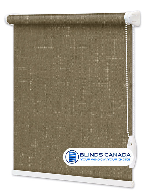 Fabric blind "Linen" pale brown (article LEN-7437)