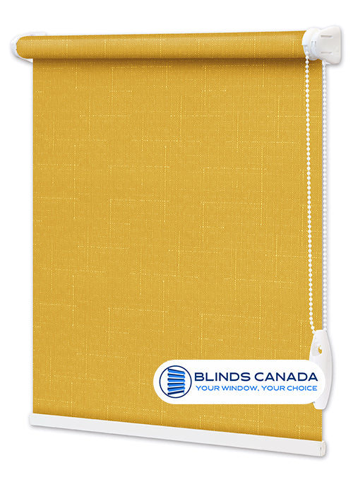Fabric blind "Linen" bright yellow (article LEN-858)
