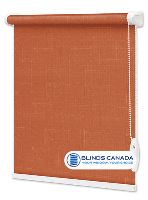 Terracotta "Linen" fabric blind (article LEN-860)