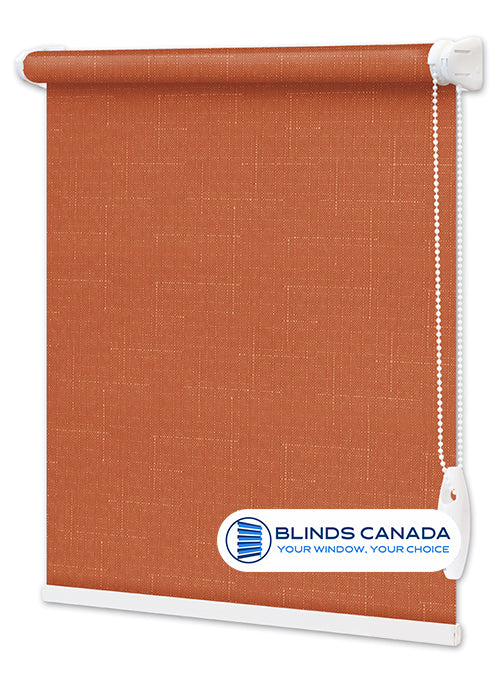 Terracotta "Linen" fabric blind (article LEN-860)