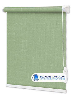 Light green "Linen" fabric roller blinds (article LEN-2073)