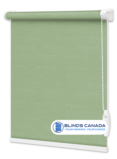 Light green "Linen" fabric roller blinds (article LEN-2073)