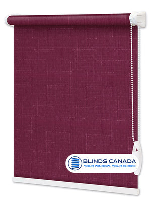 Plum "Linen" fabric blinds (article LEN-7446)