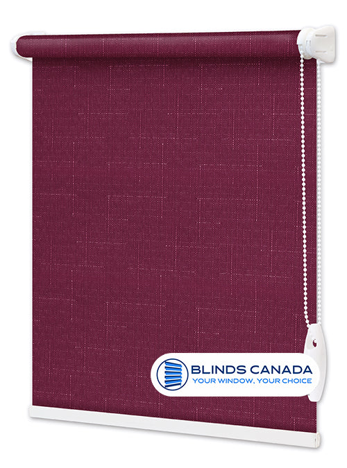 Plum "Linen" fabric blinds (article LEN-7446)